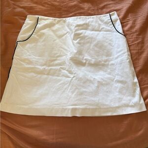 White Mini Skort with Black Trim